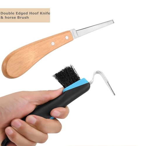 7 PCS Farrier Tool Kits Professional Hoof Trimming Farrier Tools for Horses Cattle Goat Donkey Pig,Includes 14 Inch Hoof Nipper,Hoof Rasp,Hoof Trimmers,Hoof Knife and Brush,Mini Hoof Rasp,Carry Bag