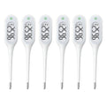 8 Second Basal Thermometer for Adults & Kids, Accurate & Safe, Pack of 6 | Fever Alarm and Memory Recall, Oral, Ovulation or Underarm Use - size: 6 Pack