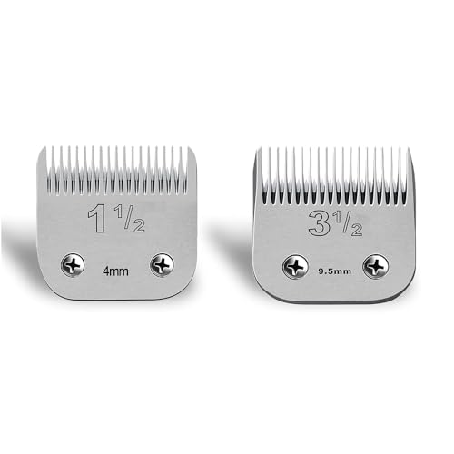 Replacement Ceramic Blades Set,Compatible with Andis,Oster 76,Wahl KM10 | 4mm(5/32") to 9.5mm(3/8") Cutting Length,Include 1-1/2+3-1/2,2Pack - color: Size 3-1/2(2 pcs)