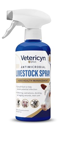 Vetericyn Plus Livestock Utility Spray | Wound Care Spray, Teat Spray, Dermal Cleanser, Safe, Non-Toxic and Antibiotic-Free Formula. 16 ounces