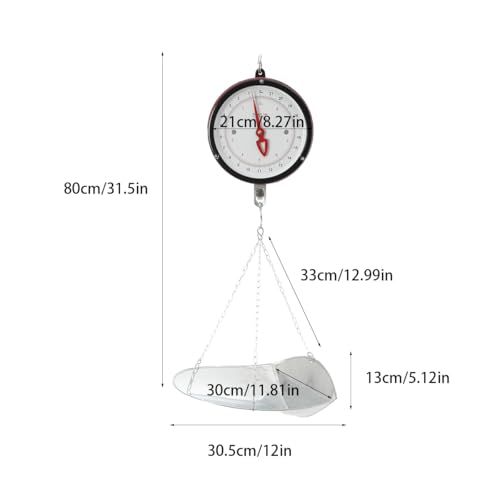 Tongue Weight Scale, Hanging Scale with Removable Tray, 22lb Capacity | 8.27-inch Double Sided Dial, Ideal for Farm, Market, Warehouse, or Workshop, No Battery Needed, Heavy Duty