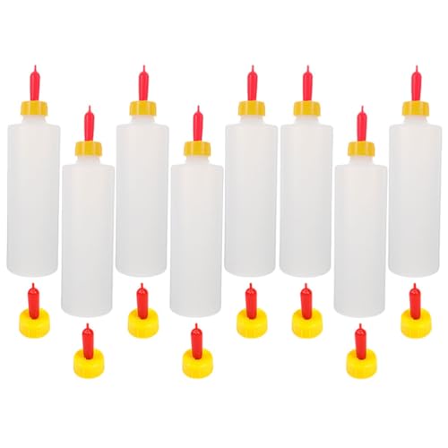 NUOBESTY 1 Set Lamb Feeding Bottles Calf Nursing Feeder Bottles with 8 Replaceable Nipples for Livestock Feeding