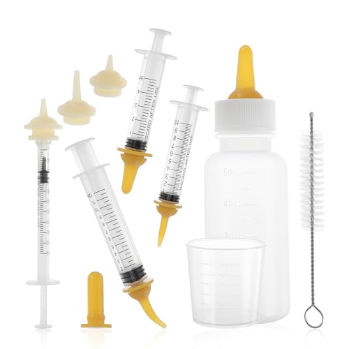 Kitten Bottle Feeding Kit, Pet Nursing Kit, Yellow, 1 Set | Easy-to-Use Kitten Feeding Set, Complete Care Solution for Feeding, Kitten Bottle Feeding Set with Nursing Nipples - color: Yellow
