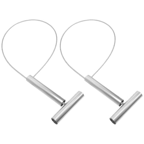 Yardwe 2 Pack Pig Catching Snares, 33.26 Inch Wire Loop Livestock Restraint Tools with Short T-Handles for Ranch and Farm Pig Handling