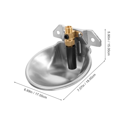 Totority Automatic Cow Water Bowl Stainless Steel Livestock Water Feeder Float Valve for Cattle Sheep and Pigs Convenient Self-Filling Design