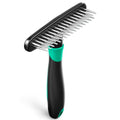 DOGI Deshedding Brush Comb - Undercoat Rake for Dogs, Cats, Short, Long Hair Coats - Double Row Stainless Steel Pins - Reduce Shedding by 90% (Green) - color: Green