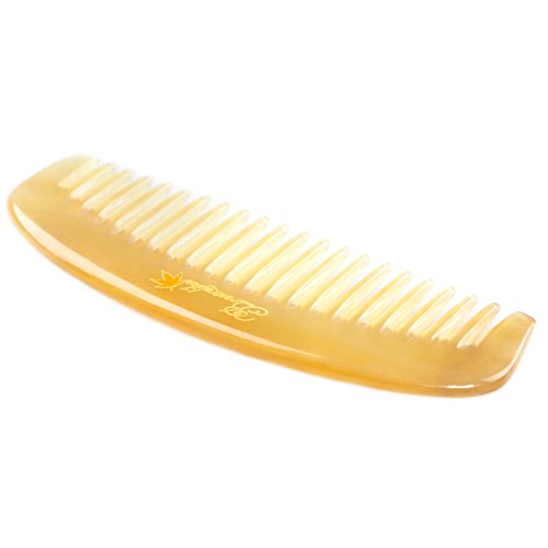 Wide Tooth Hair Comb for Women, Detangling Sheep Horn Comb | Anti Static, Natural Sheep Horn, Seamless, Easy to Detangle, Scalp Massage, Grooming, Wet, Dry, Curl, Beard, Hair Brush