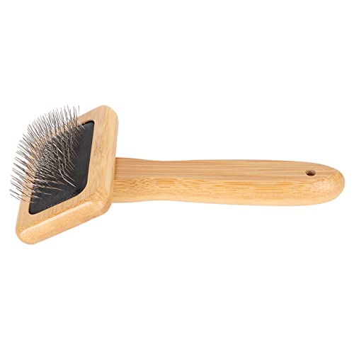 Sheepskin Wool Brush, Macrame Slicker Brush with Air Bag Cushion for Grooming and Removing Shedding (S) - size: S