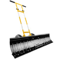 Best Choice Products 48in Heavy-Duty 2-Wheel Snow Pusher Hand Plow for Snow Removal w/Wheels, Adjustable Handle, Blade Angle - Yellow - color: Yellow, size: XL 48in w/Wheels