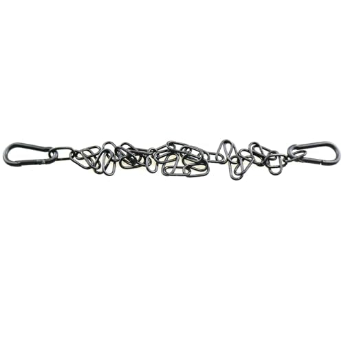 TAODAN 20 Inch Black Metal Outdoor Fencing Gate Hinge with Heavy Duty Spring Carabiner Barn Chains for Securing Barbecues/Outdoor Equipment and Hanging Planters/Swings/Hammocks