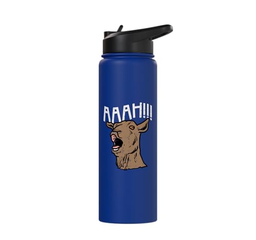 Goat Aaah Bleating Scream Animal Lover Farmer Men Women Kids Stainless Steel Insulated Water Bottle - color: Royal Blue