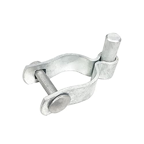 2 Pack Chain Link Fence Gate Post Hinge for 1-5/8" Outside Diameter Post/Pipe, Pressed Steel Post Hinge, Galvanized Chain Link Gate Male, Nut/Bolt Included - size: 1-5/8