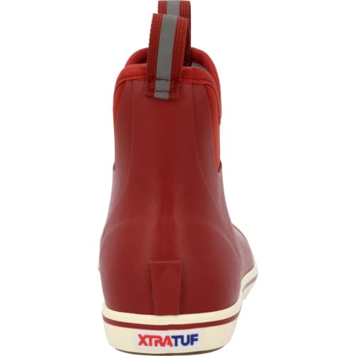 XTRATUF Men's Ankle Deck Boot - color: Rust Red, size: 8