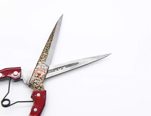 Grass Shear Sheep Shear Alpaca Shear - Coated Wear-Resistant Handle, Manganese Steel Double Blade, Strong Spring Suitable For Cattle And Sheep and Horse Hair Hand-Cut (Red 10.2 inches) - color: Red 10.2 Inches