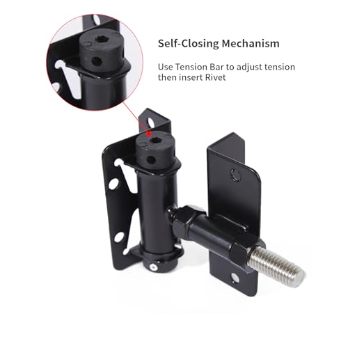 Self Closing Hinges for Vinyl/Wooden Door, Easy to Install and Adjust, Provides Smooth and Quiet Operation, Heavy Duty Made, Pack of 2,Black