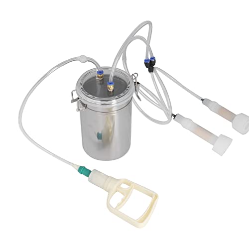 Goat Milking Machine Manual, 2L Cow Sheep Milking Pump Portable Stainless Steel Cattle Milking Machine Sheep Vacuum Goat Milker, for Home Small Farms