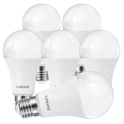 Linkind A19 LED Light Bulbs Dimmable, 100W Equivalent Light Bulbs, 16W, 2700K Soft White, 1600 Lumens LED Bulbs, E26 Standard Base, 120V, Lighting for Bedroom Living Room Home Office, 6 Packs - color: 2700k-100w 6pcs