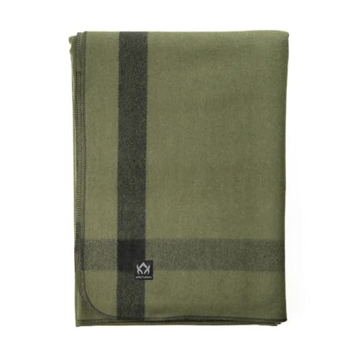 Arcturus Rainier Wool Blanket - 4.5lbs Warm, Heavy, Washable, Large | Great for Camping, Outdoors, Survival & Emergency Kits (Four Cedars) | 70% Wool, 550 GSM, Warm Even When Wet, Naturally Fire-Retardant, Triple-Washed, Home & Outdoor Adventures, 64" x 8