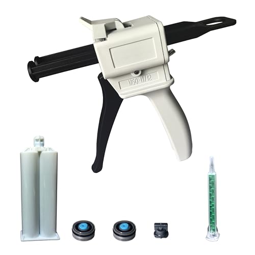 1 PCS Dispenser Gun, 50ml Dispensing Gun Kit，1:1 | Including cylinder and nozzle，Impression Mixing Dispensing Dispenser AB Gun 1:1 (50ML-1:1)