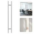 Ranbo 48" Door Pull Handle, 1.2mm 304 Stainless Steel, Brushed Nickel | 35-7/16" Hole Spacing, Fits 1/4"–3/4" Glass Doors and 1-3/8"–2-3/16" Wood Doors, for Entry, Commercial and Storefront Door - size: 48 inches/1.26 inches Cross Section Diameter