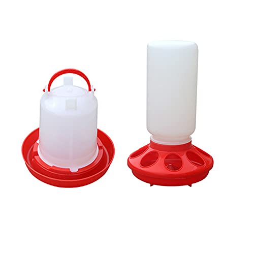 DoubleWood Feeder & Waterer Combo Chicken Chick Poultry Plastic Container, Chick Waterer Set Perfect for Chicks, Quail, and Ducks