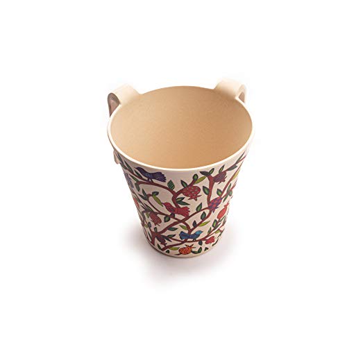 EMANUEL Yair Bamboo Hand Washing Cup for Netilat Yadayim Traditional Jewish Judaica (Birds NYO-2) - style: Birds NYO-2