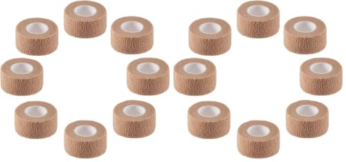 Self Adhesive Elastic Bandage Wrap - Pack of 16 Rolls 1" x 5 Yards Stretch Self-Adherent Cohesive Wrap Bandages First Aid Tape for Athletic, Sports, Wrist, Ankle (Beign Colors) - color: Skin, size: 1 Inch (Pack of 2)
