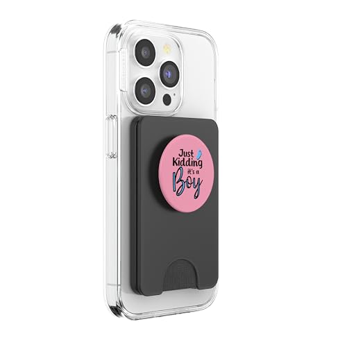 Just Kidding It's a Boy Pink Gender Reveal Party Supplies PopSockets PopWallet for MagSafe - style: Magnetic PopWallet