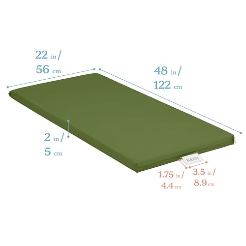 ECR4Kids SoftZone Rainbow Rest Mat, 2in, Sleeping Pad, Hunter Green, 5-Piece | Soft foam with polyurethane cover, GREENGUARD Gold Certified, 2-6 years, fully assembled, non-slip base, daycare or classroom - color: Hunter Green