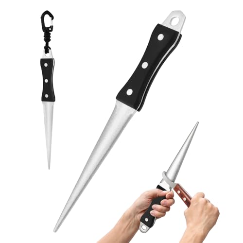 Hoof Knife Sharpener, Farrier Tool, Honing Rod with Solid Wood Handle, Portable Knife & Tool Sharpener with Lanyard for Hoof Care(Size:2 Pcs)