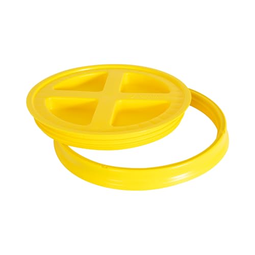 Gamma2 Gamma Seal Lid for Utility Buckets - Fits 3.5, 5, 6 & 7 gallon buckets, Yellow, Made in USA - color: Yellow, size: Fits 3.5, 5, 6, & 7 Gallon Buckets