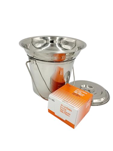 SS Strainers (Medium Strainer & Pail Combo, 5 L Pail & Strainer Combo) - color: 5 L Pail & Strainer Combo, size: Medium