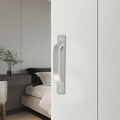 Dixiao 4Pcs 5 inch/128mm Silver Barn Door Pulls, Furniture Hardware Handles Set, Cupboard Drawer Handle - color: Silver