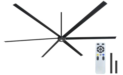 144-Inch HVLS Industrial Ceiling Fan Large Commercial Ceiling Fan +32,000 CFM with Remote, PMSM Motor, 6 Speeds, Reversible, for Warehouse, Gym, Barn, Shop, Garage | AA-Orion 144" (Black) - color: Orion 144" Black