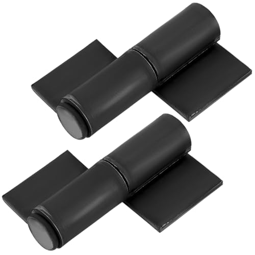 QWORK Heavy Duty Weld On Hinges - Detachable Pin, 5mm Thick Steel -for Trailer Ramp Gate Door, Pack of 2