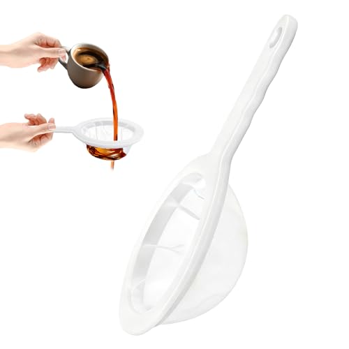 Ultra-Fine Nylon Mesh Strainer- Mini Kitchen Colander for Coffee, Milk, Yogurt, Juice - Non-Slip Handle & Hanging Hole (200 Mesh) - size: 200 Mesh