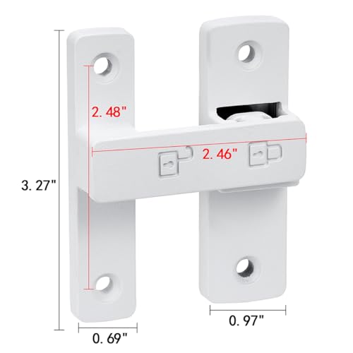 Matte White 180 Degree Zinc Alloy Barn Door Latch, Flip Gate Lock | Sliding Door Latch Lock,for bedroom,garage,balcony,barn,bathroom,drawer,Wine Cabinet,window,cabinet,pet enclosures - color: Matte White_180 Degree