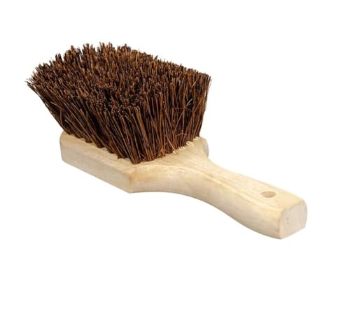 Soro Essentials- 8” Wok Pot Brush with Palmyra Bristles and Wooden Handle- Wok Brush Kitchen Cleaning Brush Pot Scraper Scrubber Pan Brush Great for Cleaning Skillet Grill