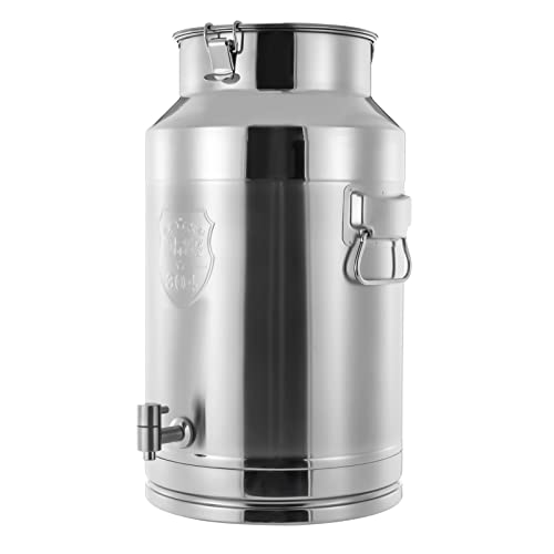 DYNAMI 9.2Gal 304 Stainless Steel Milk Bucket with Faucet,Thickened Stainless Steel Milk Can with Sealing Lid & Carry Handle,Large Liquid Container Storage,for Milk,Wine, Oil Storage Transport (35L) - size: 35L/9.2gal
