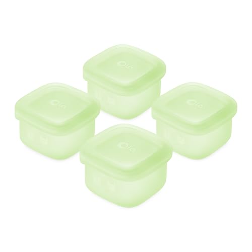 Olababy Silicone Baby Food Storage Containers 4pk, 2oz (Kiwi) | For Baby Food, Snacks, Formula, Puree & Sauce. BPA & Micro Plastic-Free. Daycare Essentials for Toddlers. - color: Kiwi, size: 2 oz