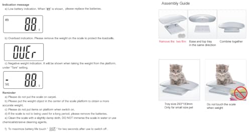 Digital Small Animals Scales for Weighing with Tape Measure, Puppy Whelping Scale Weigh Your Kitten, Rabbit with High Precision, Multifunction Electronic Baby Scales for Small Dogs Cats Crawl Pet - color: Pet Scale&Tape