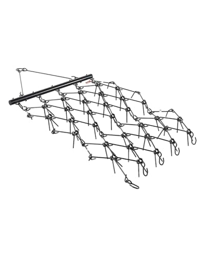 VEVOR Drag Harrow, 4 ft x 5.6 ft Durable Chain Harrow with 80 Sharp Teeth, Suitable for ATV UTV Tractor, Ideal for Soil Preparation, Seeding, Smoothing Landscapes, and Yard Gravel Driveway Maintenance - size: 4 x 5.6 ft