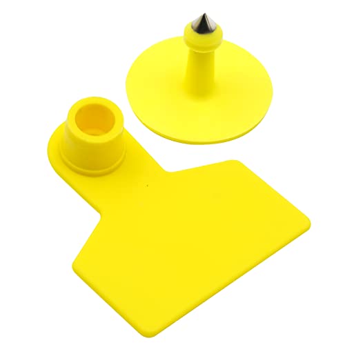Blank Ear Tags 100 Pieces Livestock Identification Cards Blank Livestock Ear Tags for Cattle Cow Pig Goat Sheep Dog (Yellow) - color: Yellow