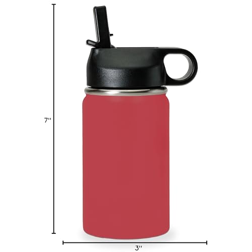 LaserGram Personalized 12oz Water Bottle, Horse (Maroon) | Engraved Gift, Vacuum Insulated Stainless Steel, Flip-Top Straw Lid, Laser Engraved With Your Name - color: Maroon, size: 12 Ounces