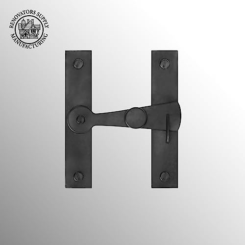 Renovators Supply Manufacturing Black Wrought Iron H-Flush Cabinet Latch Catch 3 in Antique Cupboard Door Hardware - color: Wrought Iron H-Flush, size: Pack of 1