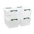 Gloreen 35 Quart Clear Storage Bins with Lid, Multipurpose Boxes Set of 4 | Stackable Plastic Latches Storage Containers - size: 35 Quart, 4 Packs