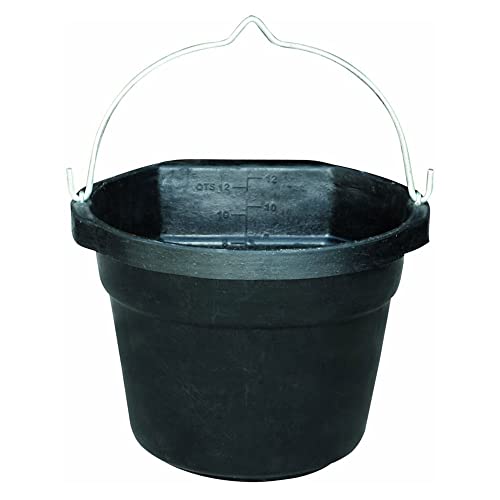 Farm Innovators FB-80R Rubber 3 Gallon Flat Back Heated Bucket with Metal Handle, Built in Thermostat, and Concealed Heating Element, 70 Watt (3 Pack) - color: 3 Gallon, size: 3 Pack