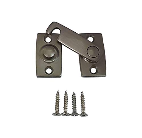 QCAA Solid Brass Shutter Bar/Door Latch, 7/8" x 2-3/32", Satin Nickel, 1 Pack, Made in Taiwan - color: Satin Nickel, size: 1 Pack