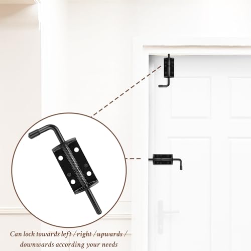 Shed Door T-Handle Lock Latch Kit with 4 Keys, Shed Barn Coop Storage Door T-Lock Set, Adjustable 5-1/2" Stem, with Spring Loaded Gate Pin Bolt Latch - 1 Lock+2 Latch - style: Lock 5-1/2" + Latch 6in
