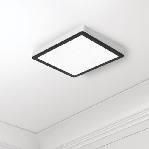 Homewerks 70 CFM Bathroom Exhaust Fan with LED, Matte Black Trim | 1.0 Sones, for Rooms Up to 70 sq ft, Magnetic Trim, Galvanized Steel, EasyAnchor Install, Bathroom Vent Fan with Light - color: 70 CFM Matte Black